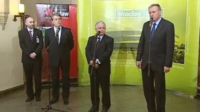Viktor Juščenko, Lech Kaczyński a Mirek Topolánek