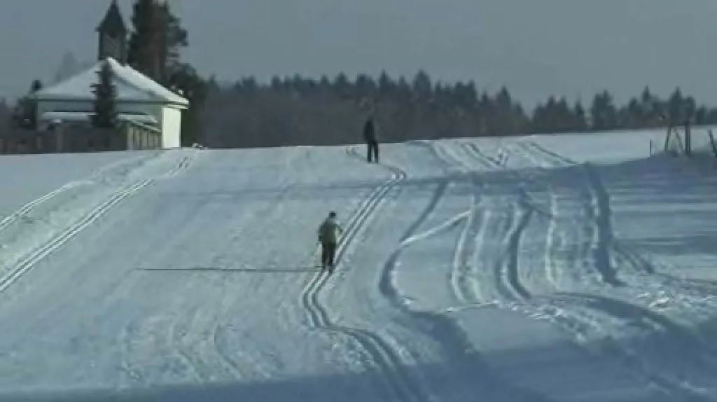 Běžkaři v podhůří Orlických hor