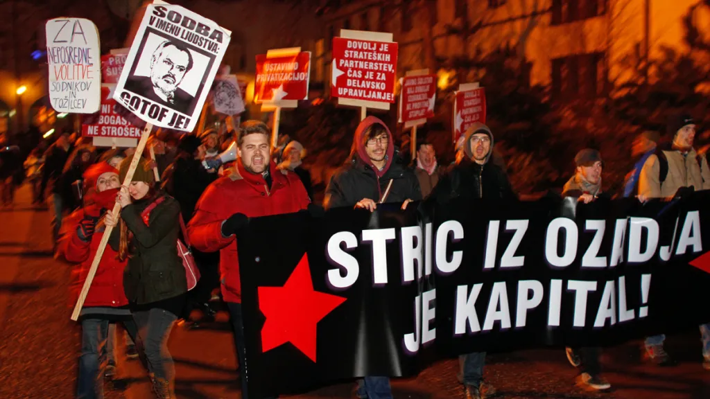 Demonstrace v Lublani
