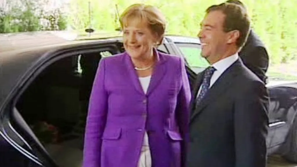 Angela Merkelová a Dmitrij Medveděv
