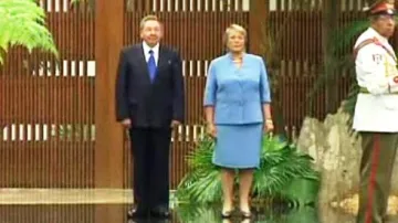Raúl Castro a Michelle Bacheletová