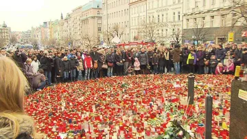 Minuta ticha na Václavském náměstí v Praze