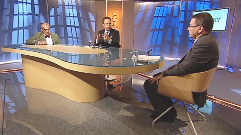 Karel Schwarzenberg a Lubomír Zaorálek ve studiu OVM