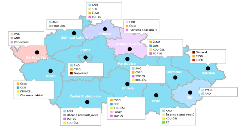 Koalice v krajských městech