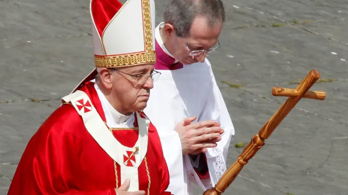 Papež František před bohoslužbou na Květnou neděli