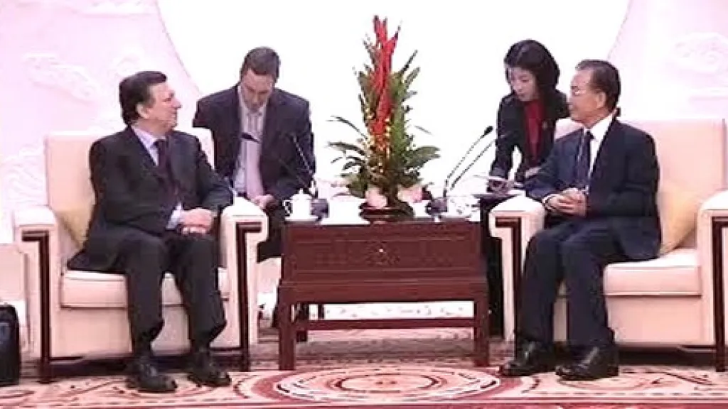 José Manuel Barroso a Wen Ťia-pao