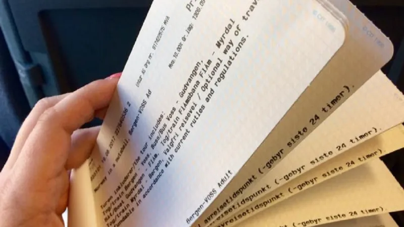 Jízdenky na jednotlivé části trasy Norsko v kostce