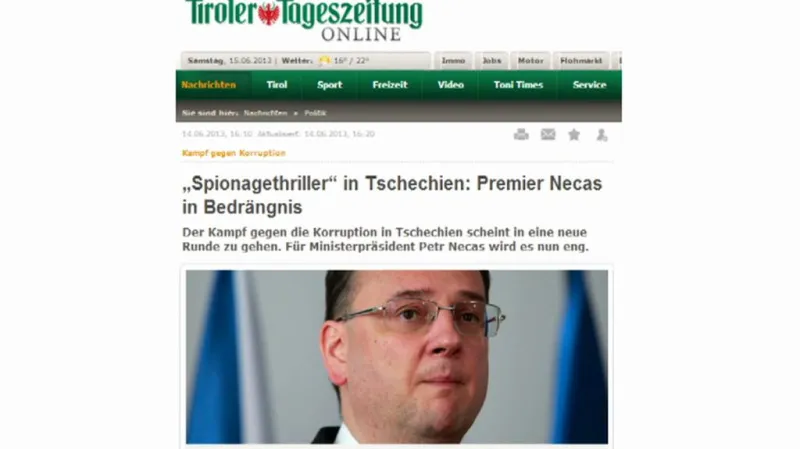 Zahraniční tisk o české aféře