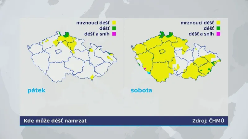 Kde může déšť namrzat