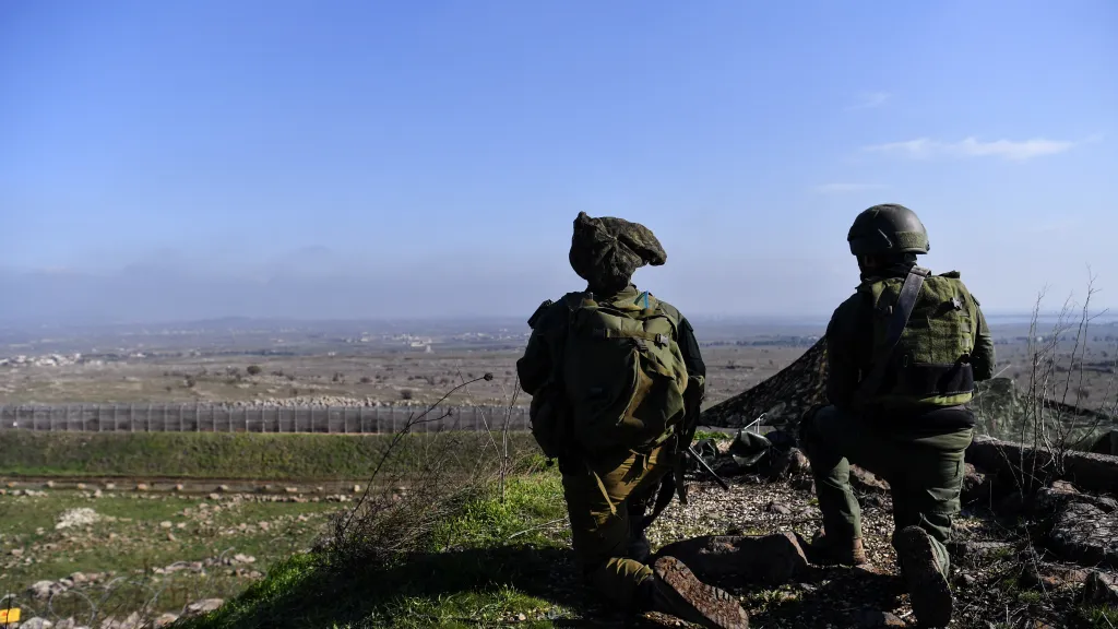 Izraelští vojáci na Golanských výšinách
