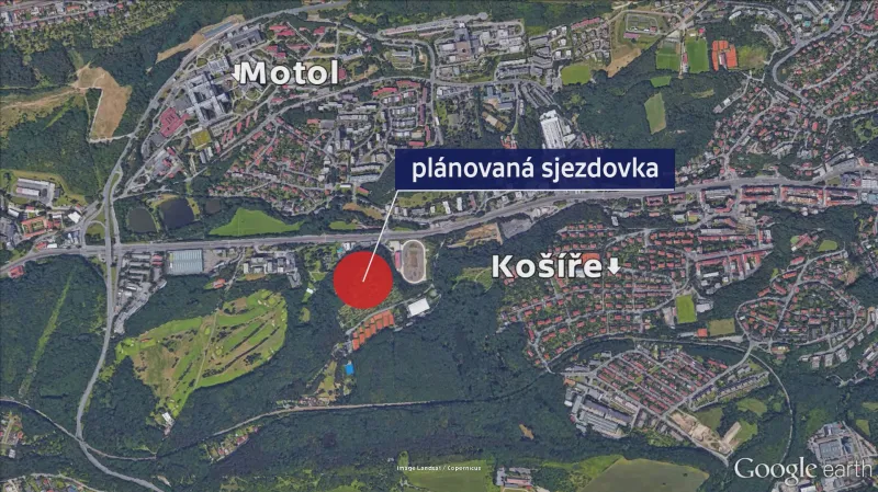 Místo pro sjezdovku v Motole