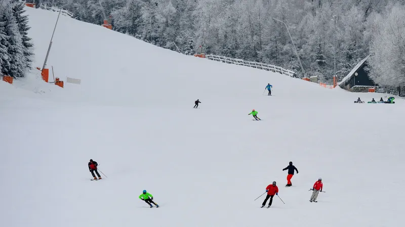 Sjezdovka v Harrachově - snímek z ledna 2015