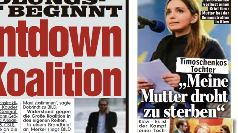 Jevgenija Tymošenková v deníku Bild