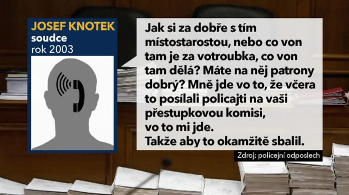 Telefonický záznam soudce Josefa Knotka