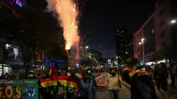 Demonstrace za odchod bolivijského prezidenta v La Paz