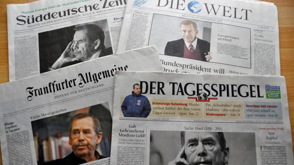 Německé deníky píší o Havlovi