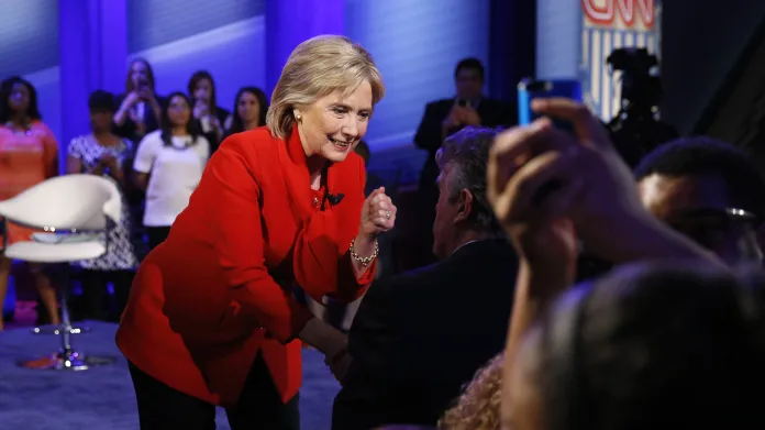 Hillary Clintonová na debatě v Iowě