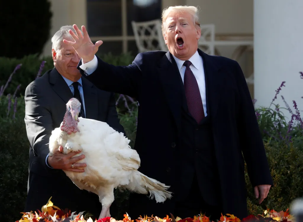 Den díkůvzdání tradičně slaví i američtí prezidenti a zahajují tak svátek u Bílého domu. Prezident Donald Trump v projevu pozdravil Američany a popřál jim pěkné svátky