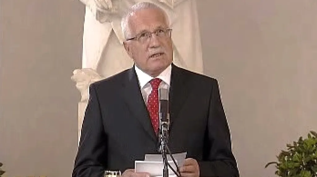 Václav Klaus při slavnostním projevu