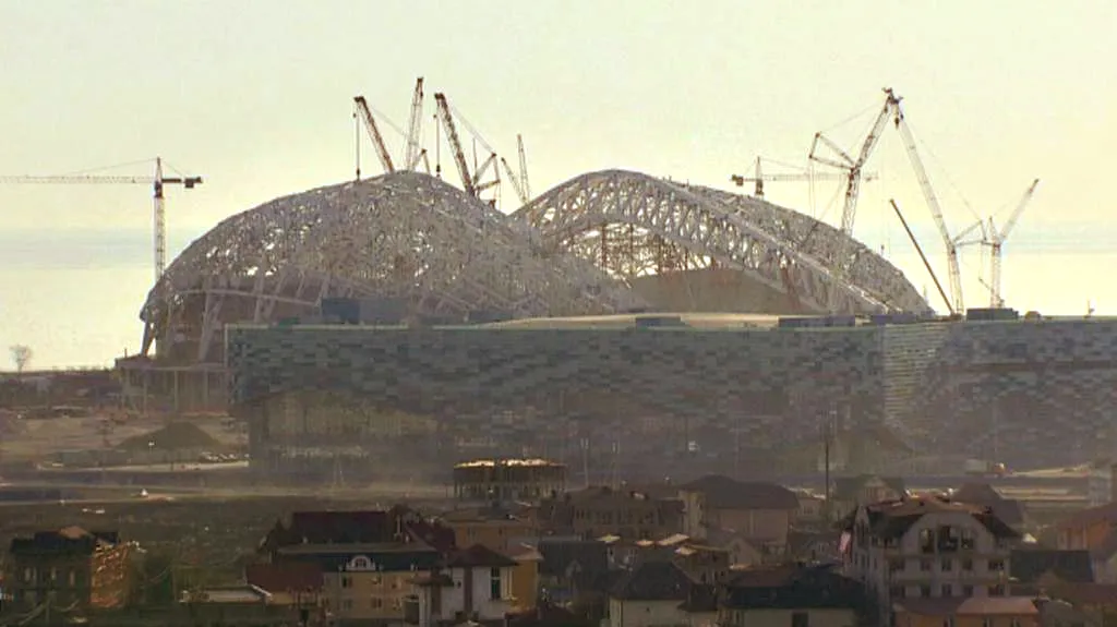 Staveniště olympijského areálu v Soči