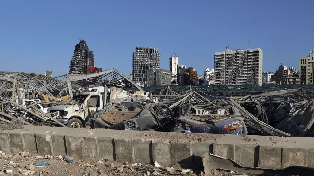 Pohled na libanonský Bejrút po srpnové explozi