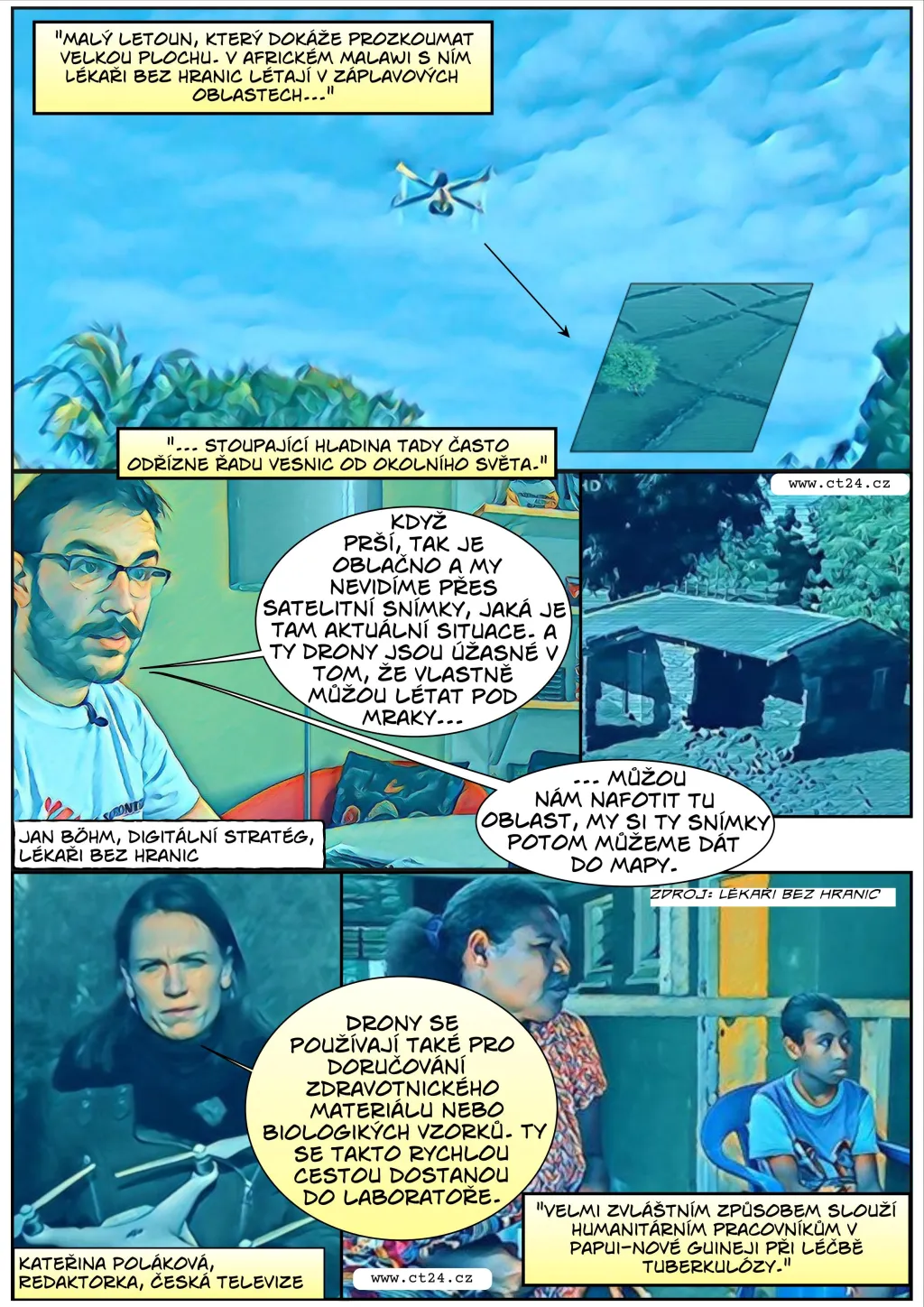 Komiks: Lékaři bez hranic a drony