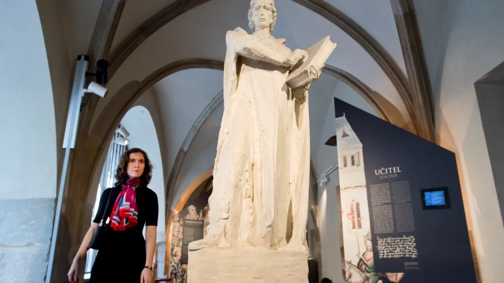 Sádrový model sochy Jana Husa od Karla Lidického