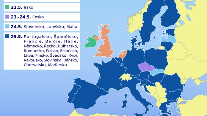 Volební dny v jednotlivých státech EU