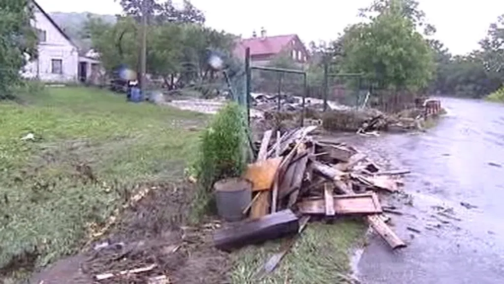Škody po povodni v Novém Oldřichově