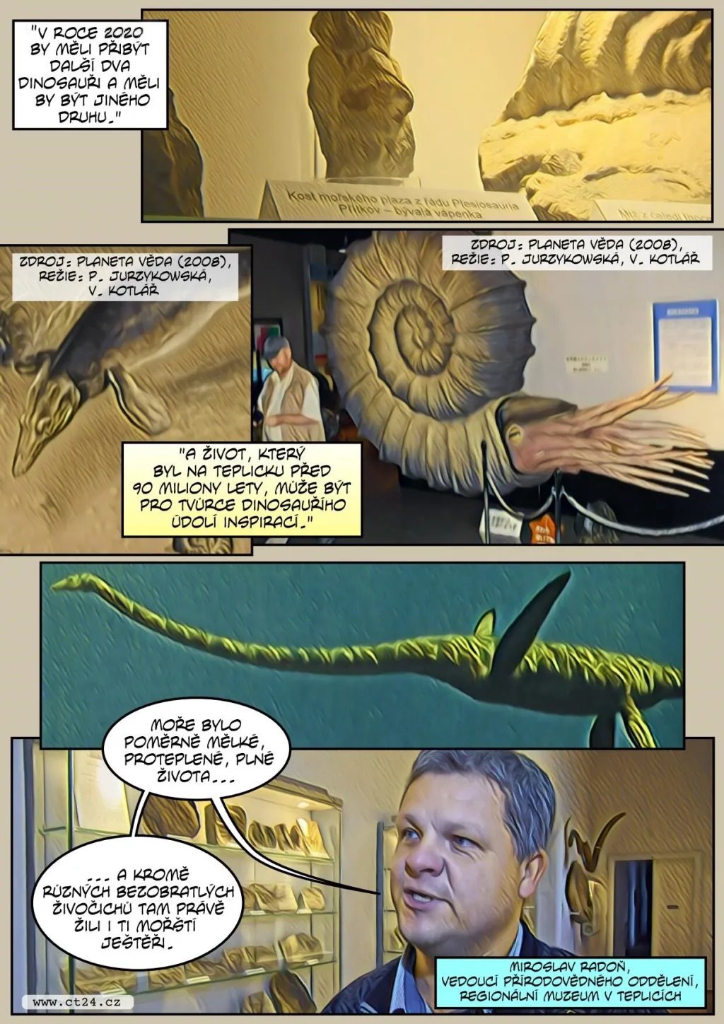 Dinosauři u říčky Syčivky. Jejich modely zdobí novou naučnou stezku na Teplicku