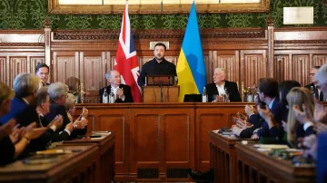 Ukrajinský prezident Volodymyr Zelenskyj hovořil v britském parlamentu
