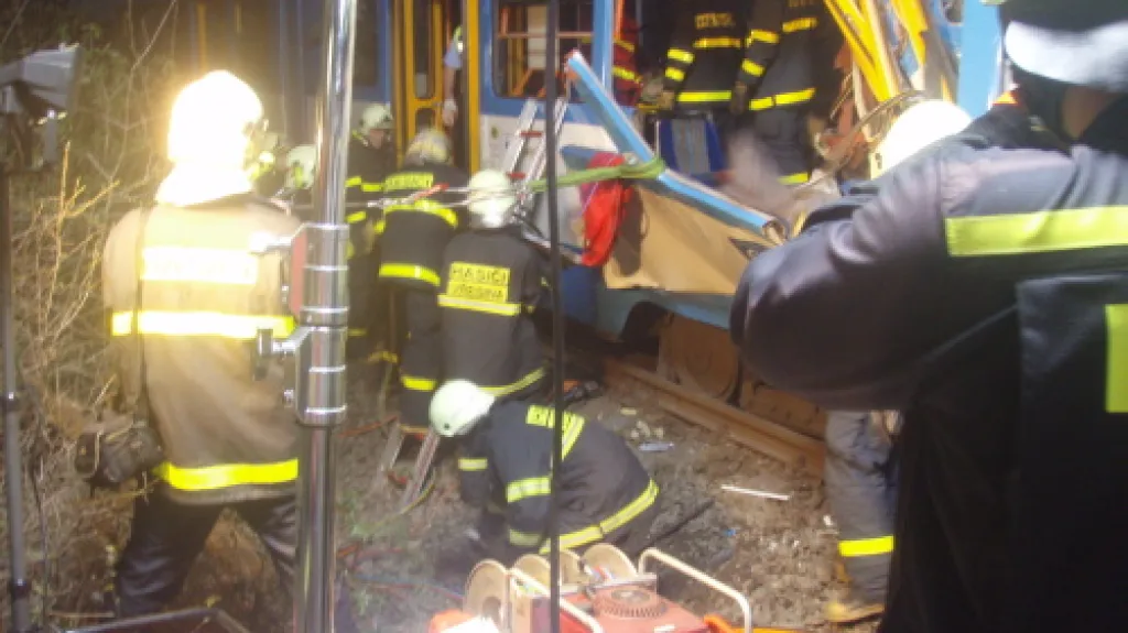Hasiči u srážky tramvají