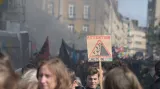 Prvomájový protest v Rennes