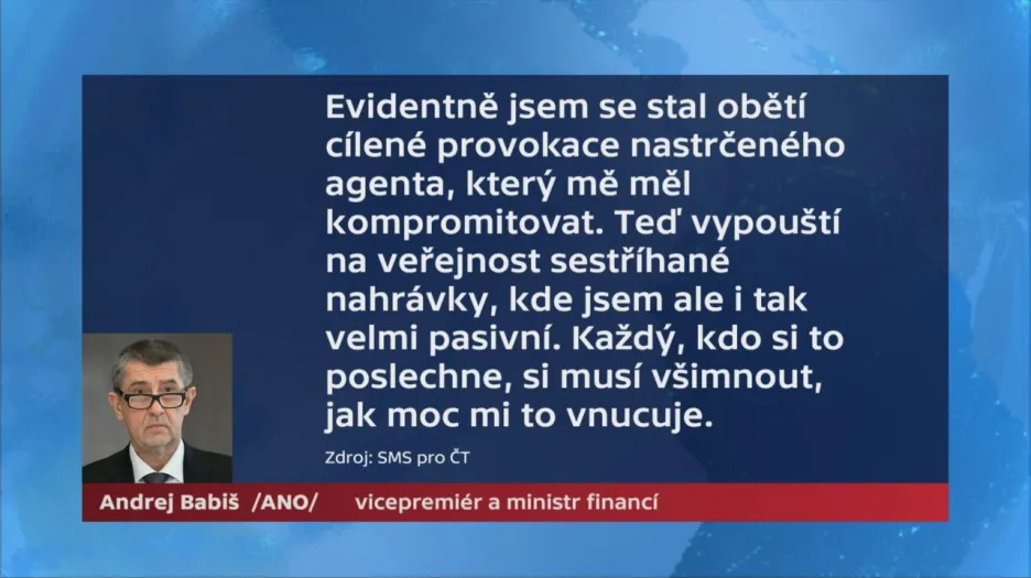 Reakce Andreje Babiše na nahrávku