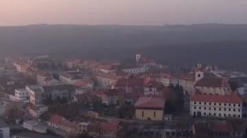 Pohled na večerní Moravský Krumlov