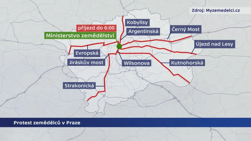 Plánované trasy zemědělské techniky