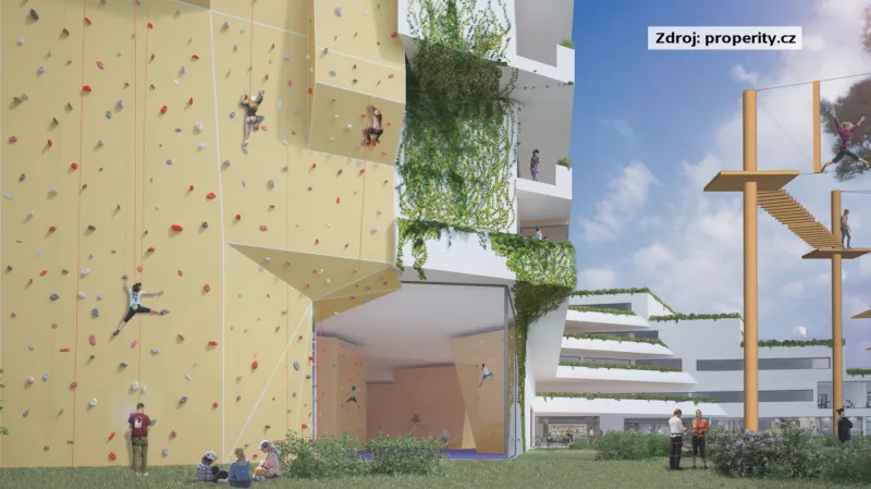 Plánovaný rekreační komplex na brněnských Vinohradech