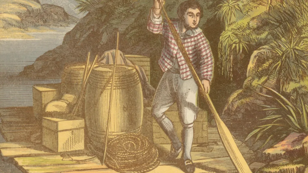 Ilustrace k vydání knihy Robinson Crusoe z roku 1865