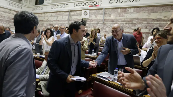 Řecký premiér v parlamentu