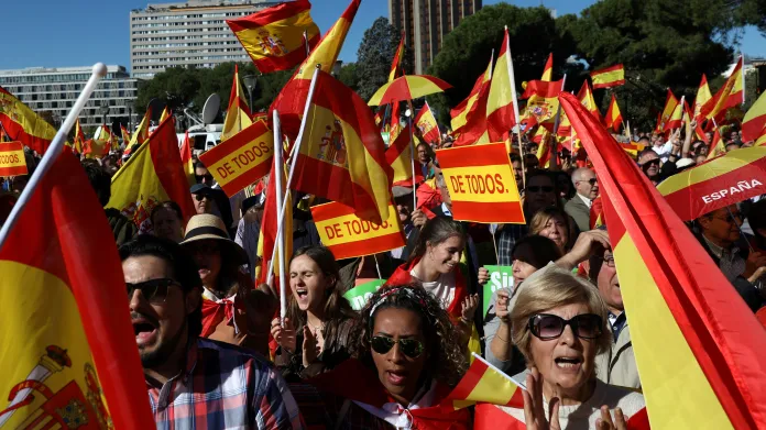 Demonstrace v Madridu za jednotu Španělska