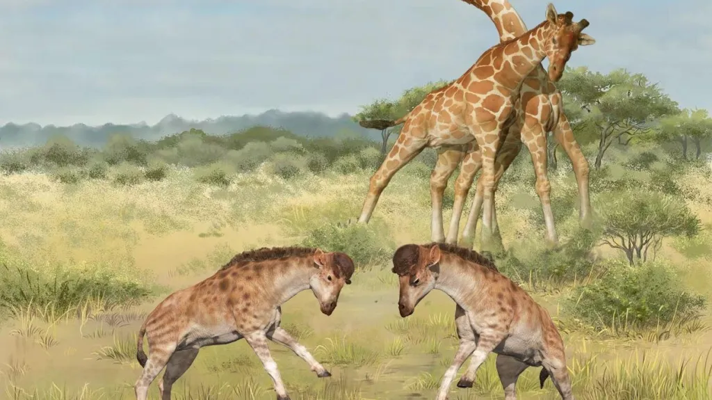 Srovnání bojů samců žirafoidů a žiraf