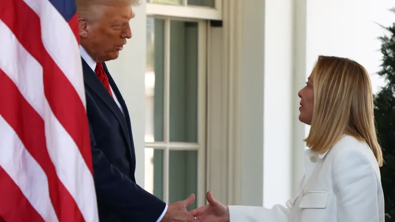 Trump přijímá v Bílém domě Meloniovou