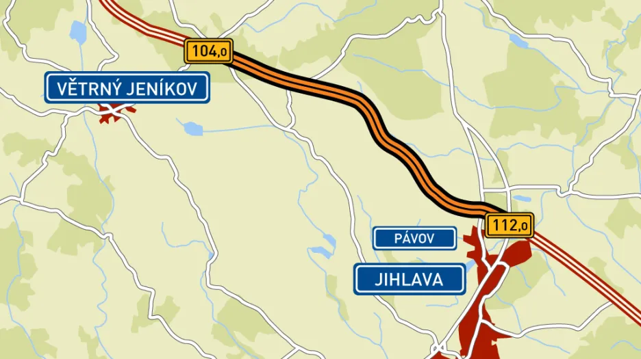 Úsek D1 Větrný Jeníkov - Jihlava