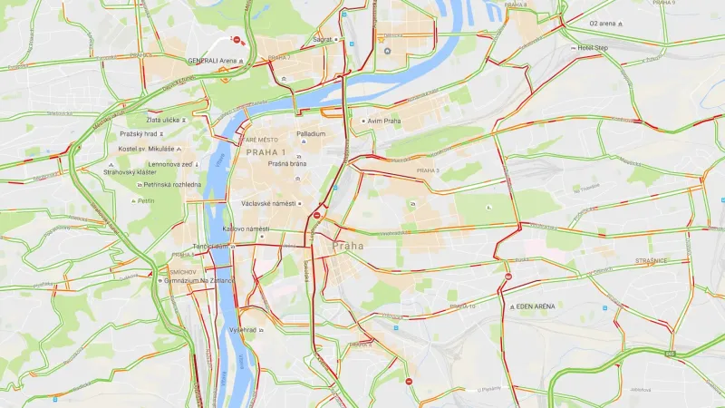 Dopravní kolaps v Praze
