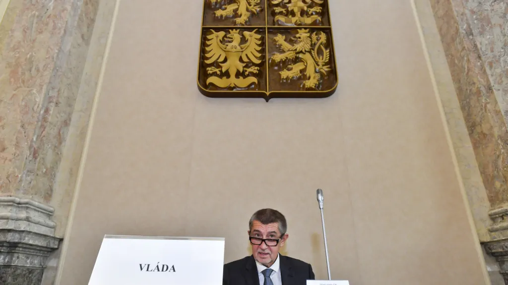Premiér Andrej Babiš (ANO) na jednání tripartity