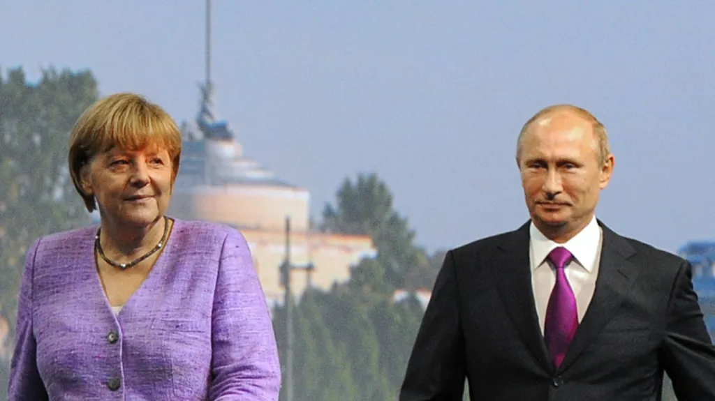 Angela Merkelová a Vladimir Putin
