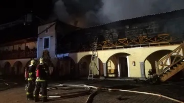 Požár hotelu Stein u Chebu