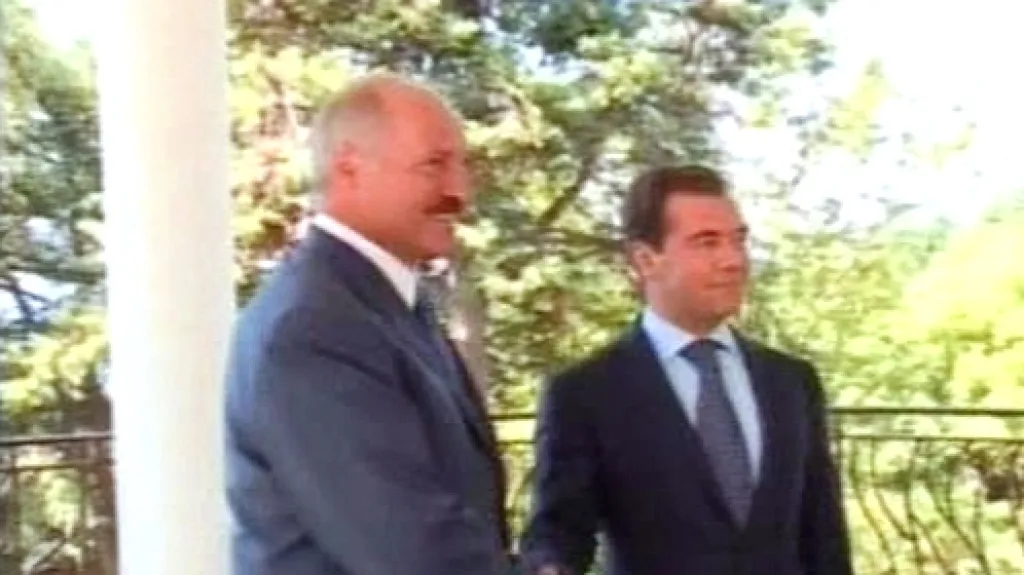 Dmitrij Medveděv a Alexandr Lukašenko