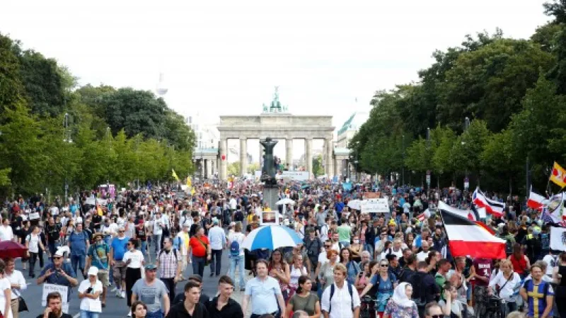 Demonstrace v Berlíně,  Autor: Axel Schmidt,  Zdroj: Reuters