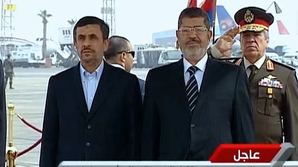 Mahmúd Ahmadínežád a Muhammad Mursí